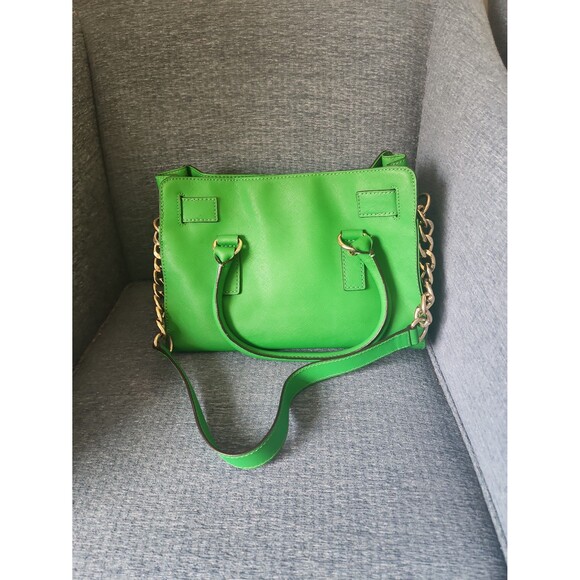 Michael Kors Green Leather Hamilton Satchel Shoulder Bag - Picture 5 of 12